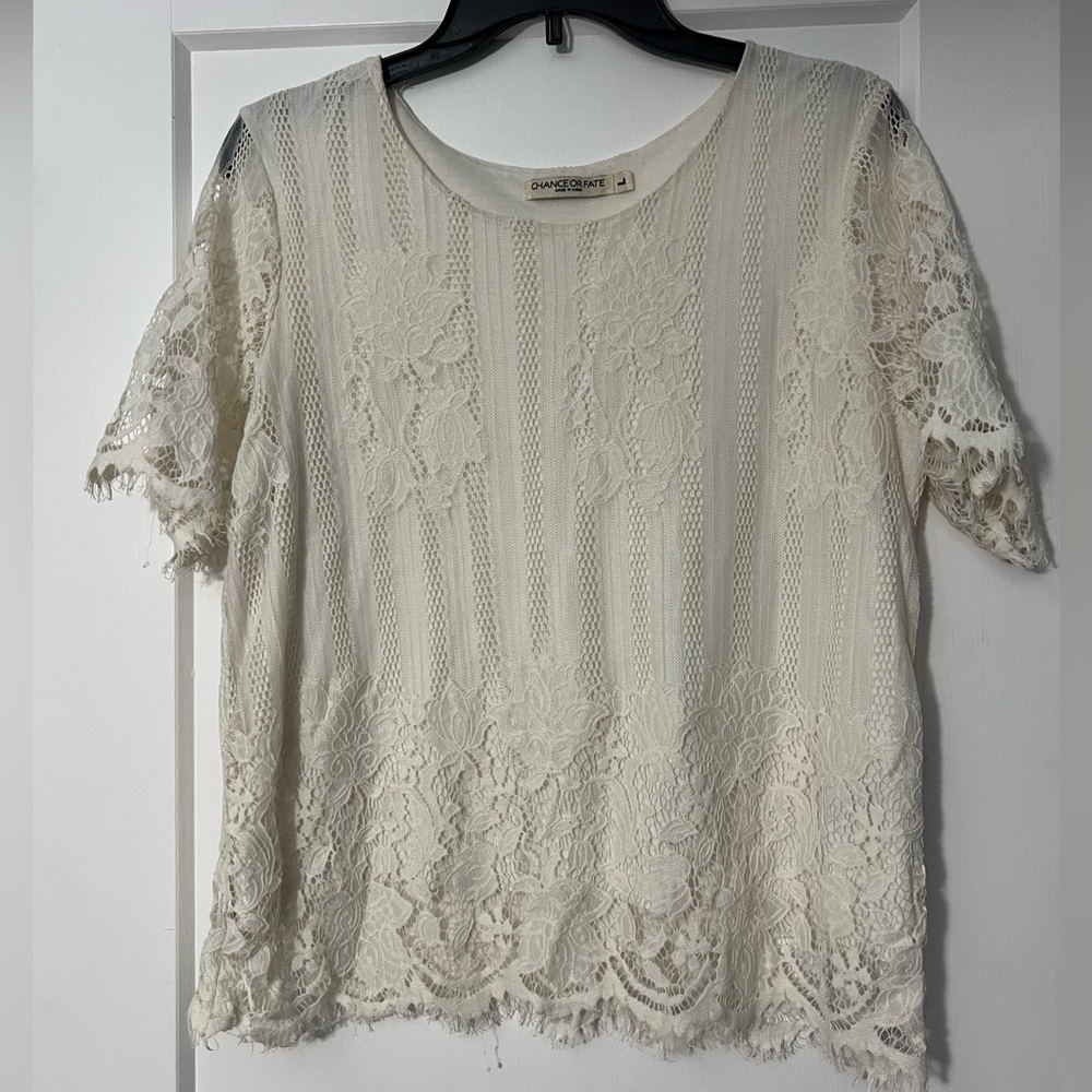 Chance or Fate Ivory Lace Top
